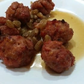 Ham Balls in Raisin Sauce